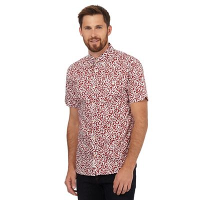 Hammond & Co. by Patrick Grant Big and tall red floral print short sleeved shirt